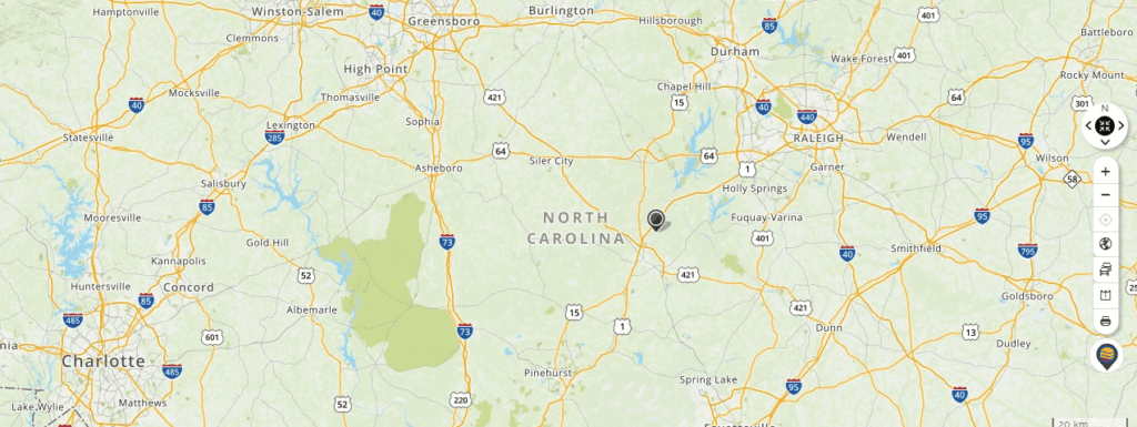 Mapquest Map of North Carolina and Driving directions