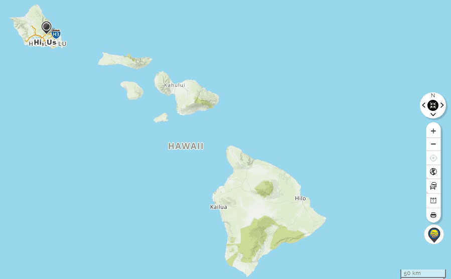 Map of hawaii