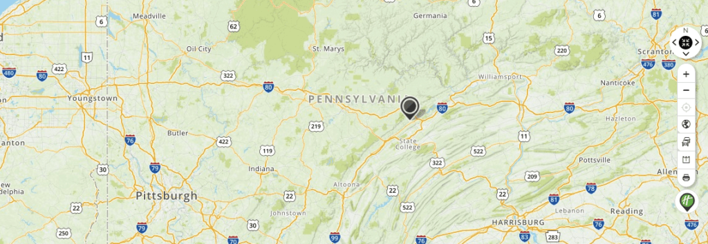 Mapquest Map of Pennsylvania and Driving directions