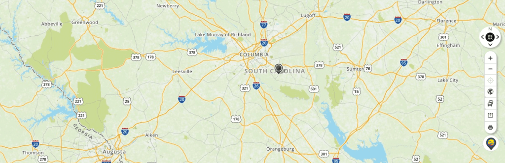 Mapquest Map of South Carolina and Driving directions