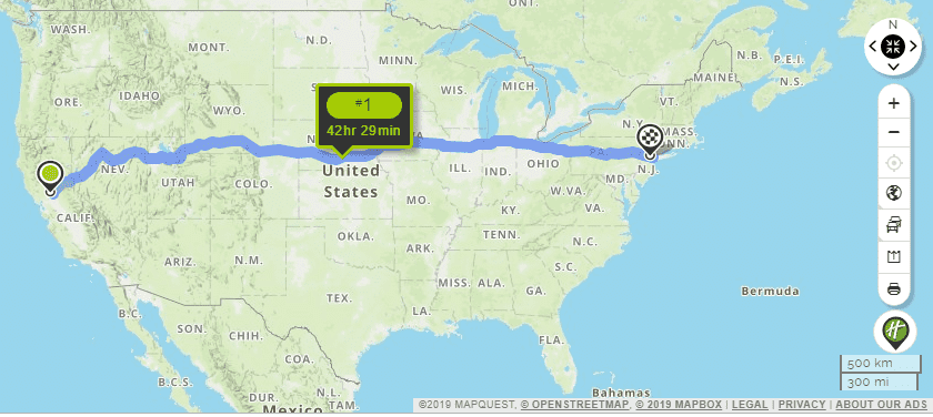 Mapquest Driving Directions from Sacramento california to Manhattan Newyork