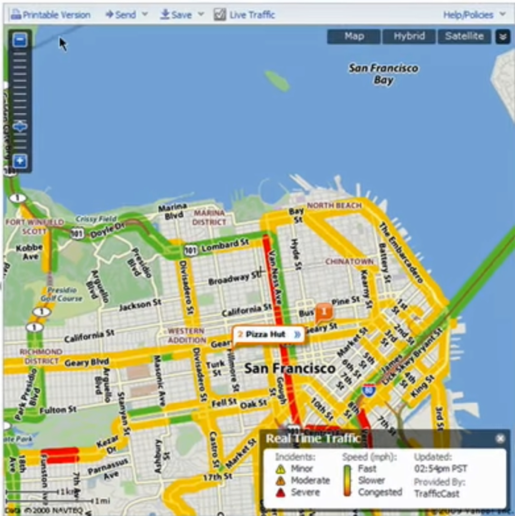 Live Traffic with Yahoo Maps
