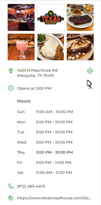 Texas Roadhouse close timings